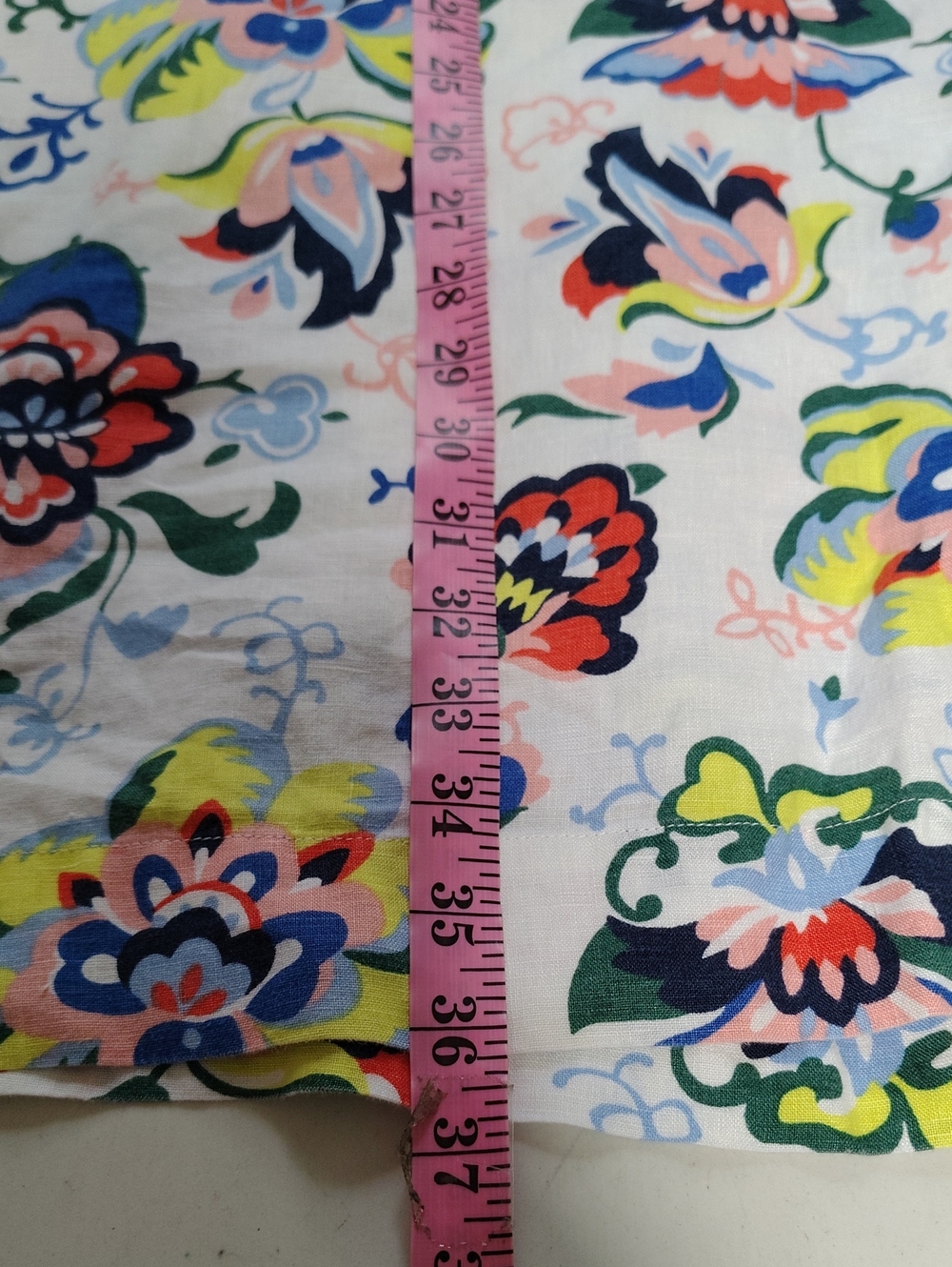 Boden 100% Linen 3/4 Sleeves V Neck Floral Mini Dress Size 10L Beachy Bohemian - Picture 15 of 16
